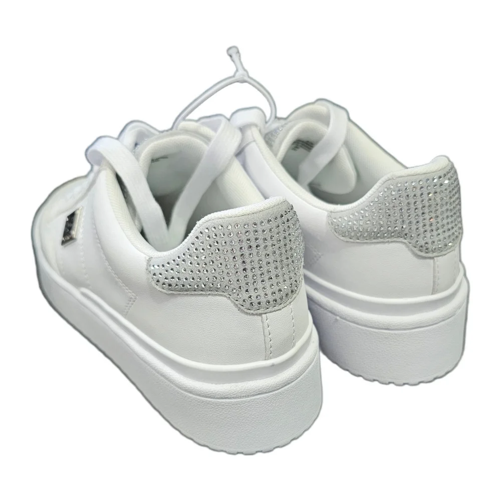 GBG Los Angeles Rhinestone White Sneakers Size 9.5 NWT - Picture 3 of 6